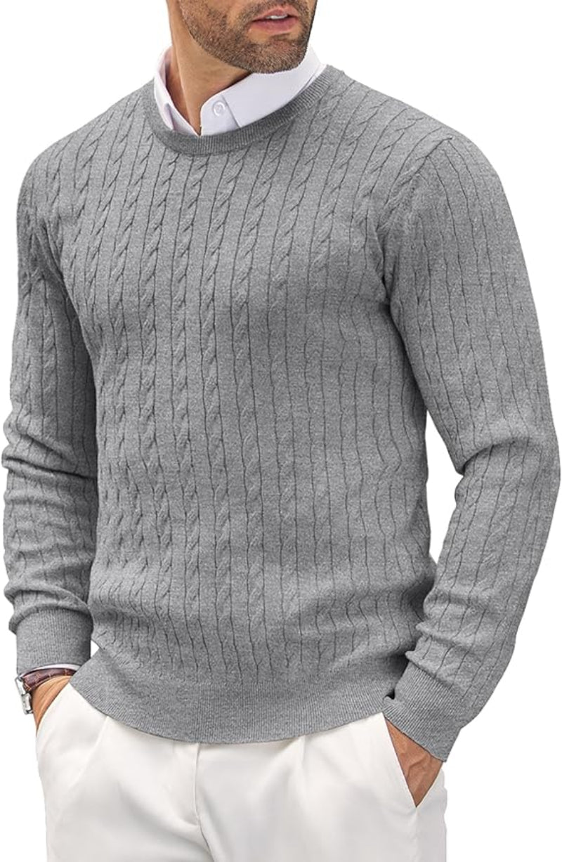 Street-wave Slim Fit Fine Knit Sweater For Men With Round Neck Premium Cotton Timeless Comfort