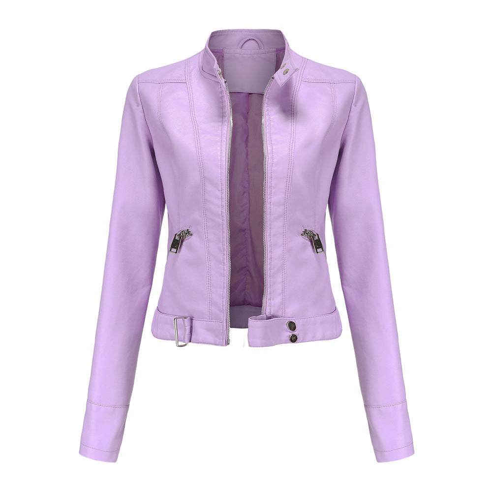 Street Wave Womens Leather Jacket Elegant Real Leather Luxury Fit Timeless Chic Essential