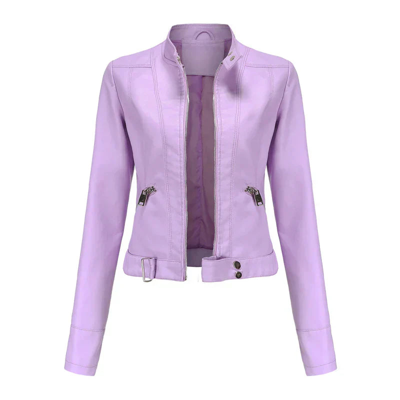 Street Wave Leather Jacket For Women Elegant Warmth Without Bulk Weatherproof Style