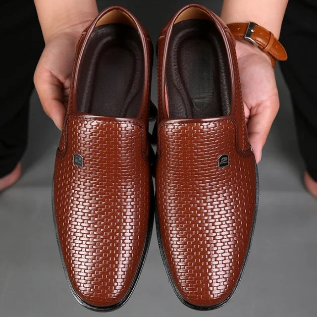 Street Wave Mens Leather Summer Loafers Breathable Comfort SlipOn Shoes for Casual and Formal Wear