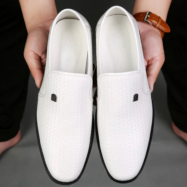 Street Wave Mens Leather Summer Loafers Breathable Comfort SlipOn Shoes for Casual and Formal Wear