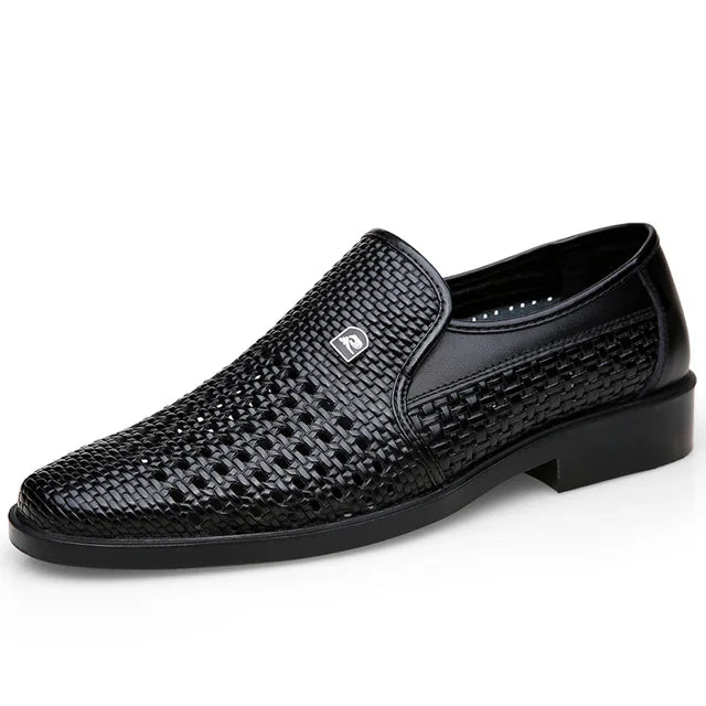 Street Wave Mens Leather Summer Loafers Breathable Comfort SlipOn Shoes for Casual and Formal Wear