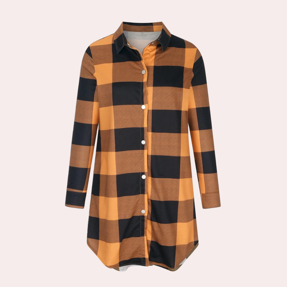 Street Wave Plaid Midi Jacket For Women Timeless Pattern Flattering Midlength Chic Everyday Coat