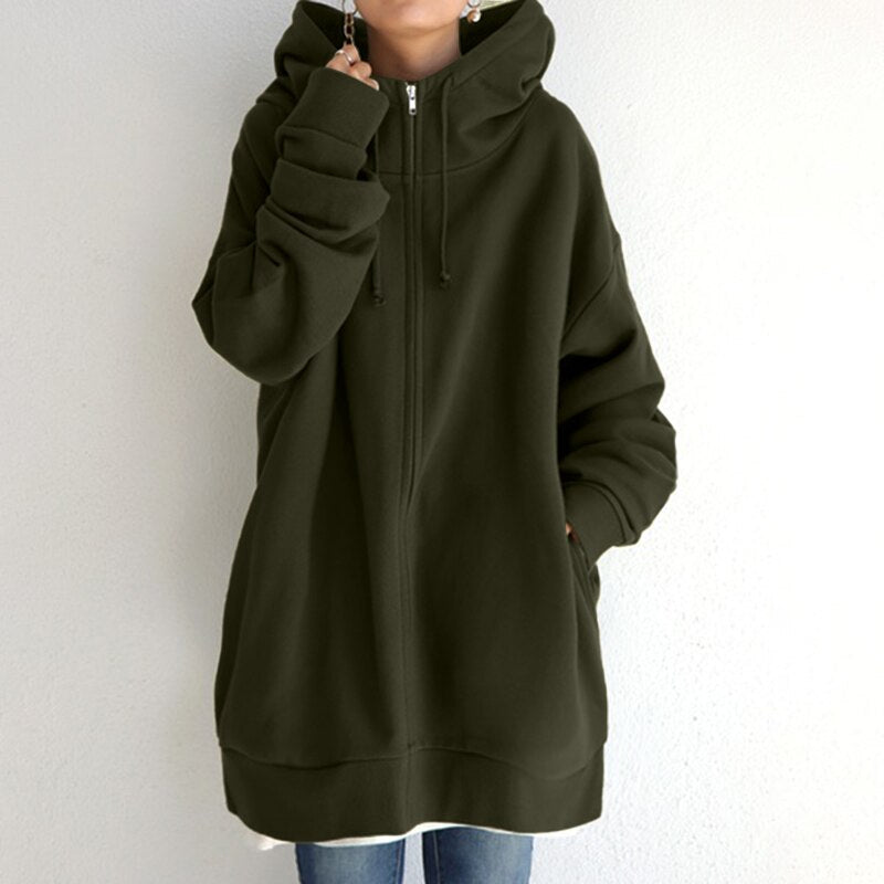 Street-wave Oversized Hooded Sweatshirt For Women Ultra Soft Warm Winter Pullover