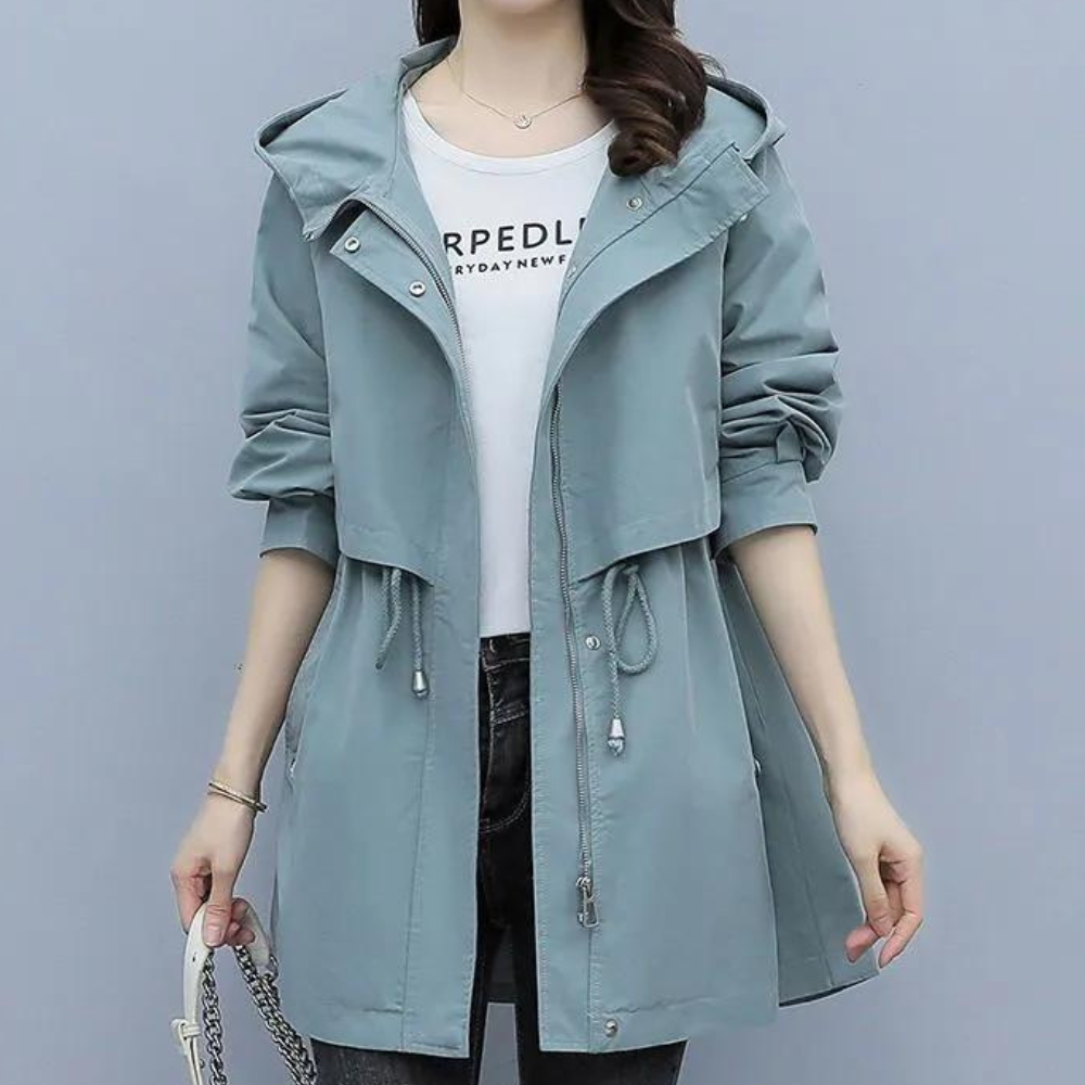 Street-wave Women's Hooded Jacket With Adjustable Drawcord For Fall Lightweight And Stylish