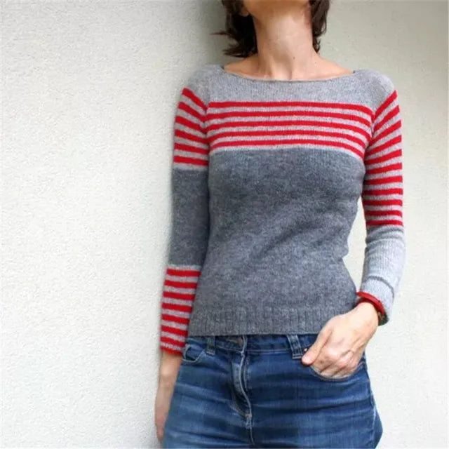 Street-wave Twill Knit Pullover Round Neck For Modern Urban Style Cozy Comfort And Trendy Pattern