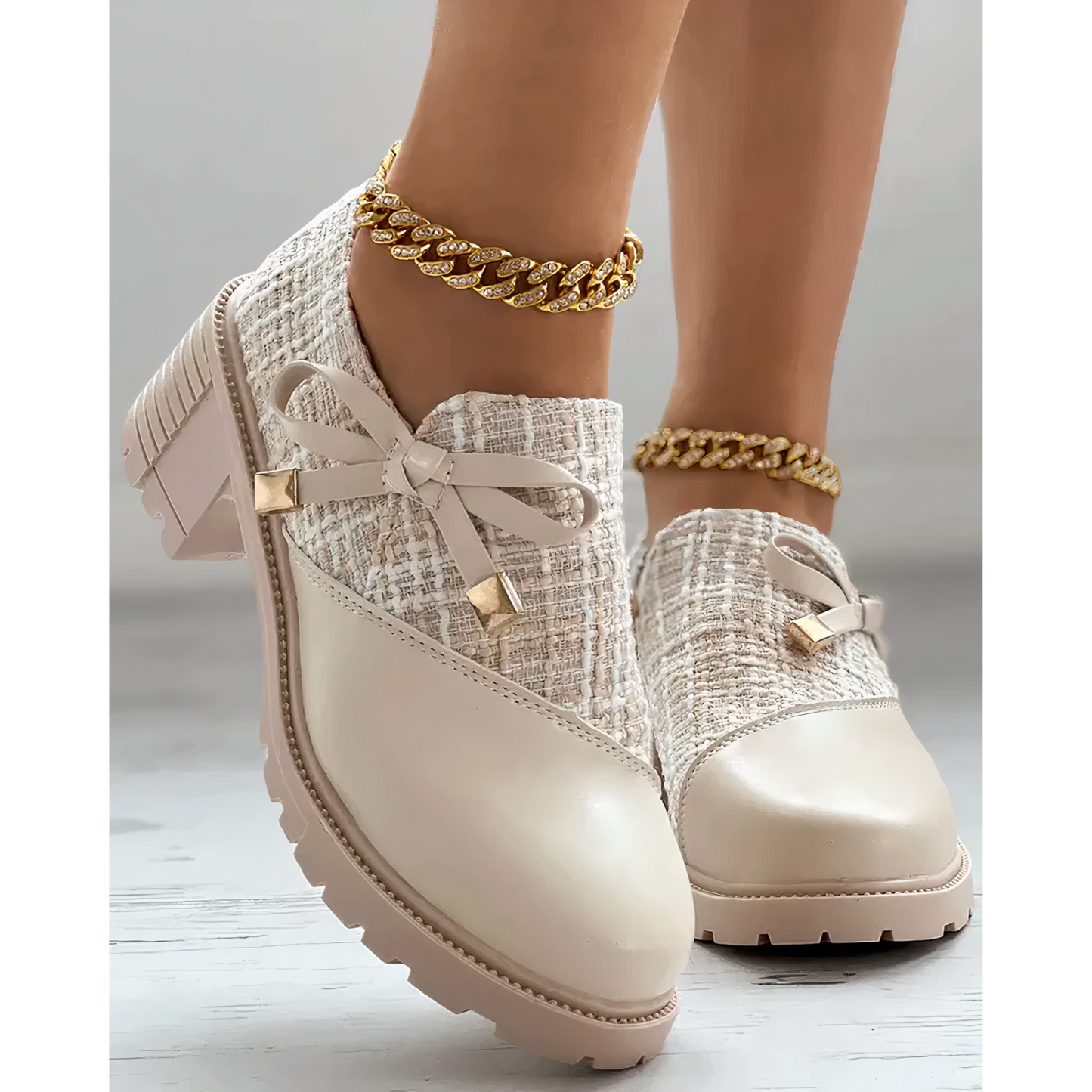 Street-Wave Elda Chunky Heels Closed Toe For Elegant Evenings And All-Day Comfort For Women