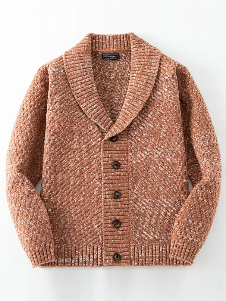 Street Wave Mens Retro Knit Cardigan With Distinctive Detail For Timeless Comfort