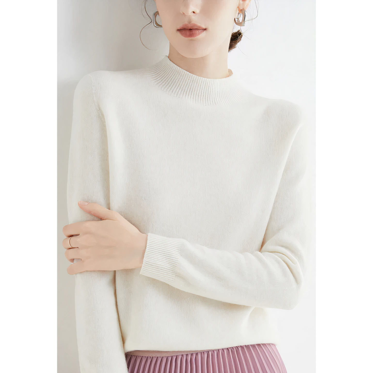 Cashmere Sweater Crewneck Street Wave for Women Luxurious Soft Warmth and Timeless Style Chic