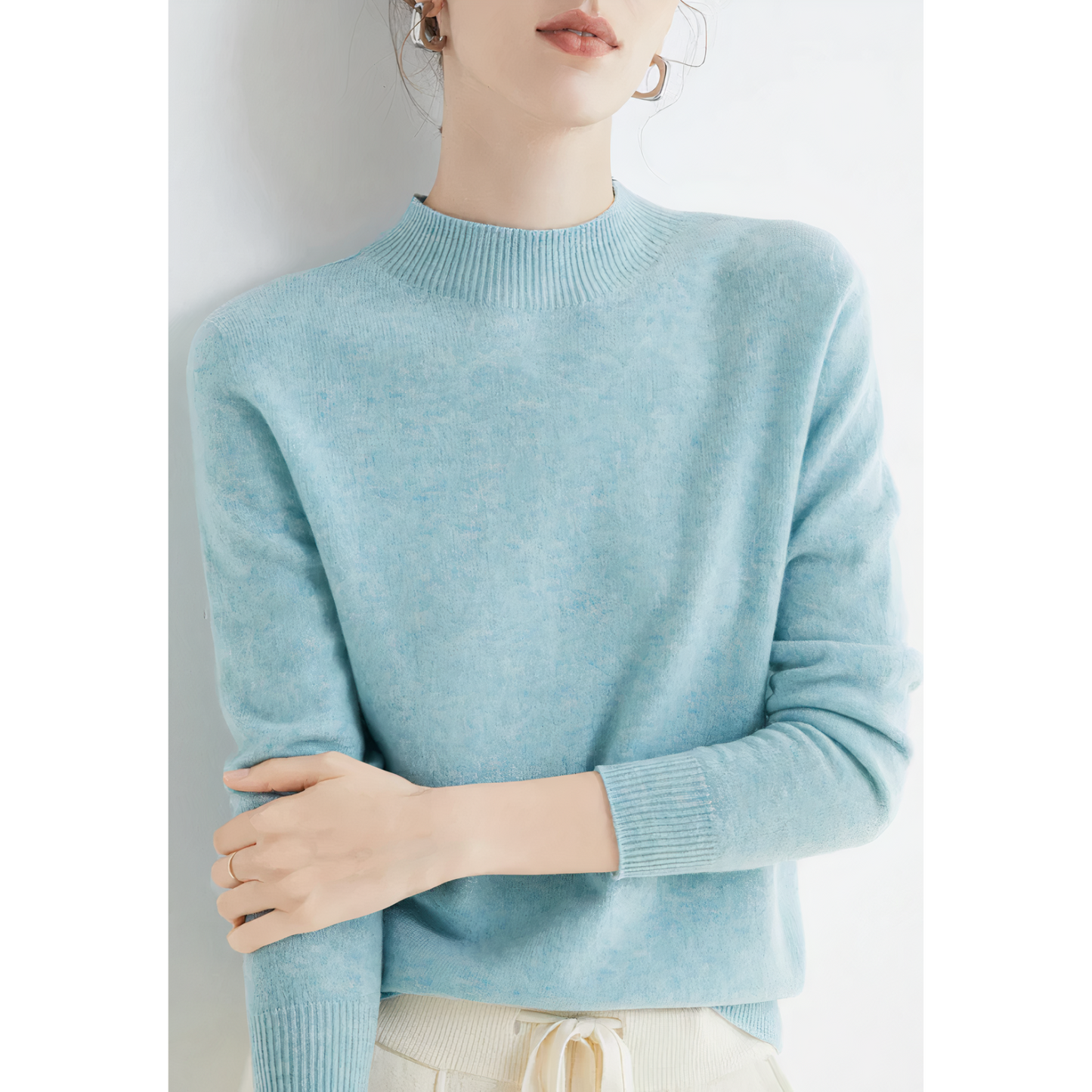 Cashmere Sweater Crewneck Street Wave for Women Luxurious Soft Warmth and Timeless Style Chic