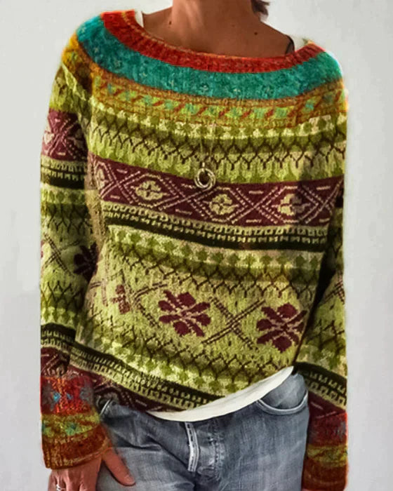 Street-Wave Nordic Knit Sweater For Women Cozy Warmth With Timeless Pattern That Combines Fashion And Comfort