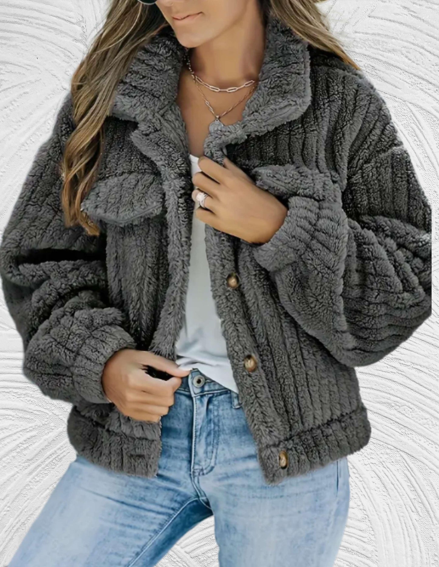 Street-Wave Women's Sherpa Wool Jacket Cozy Warmth Chic Everyday Winter Outerwear
