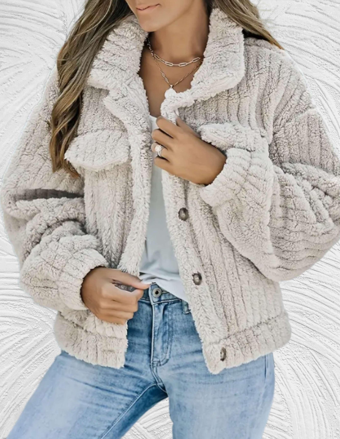 Street-Wave Women's Sherpa Wool Jacket Cozy Warmth Chic Everyday Winter Outerwear