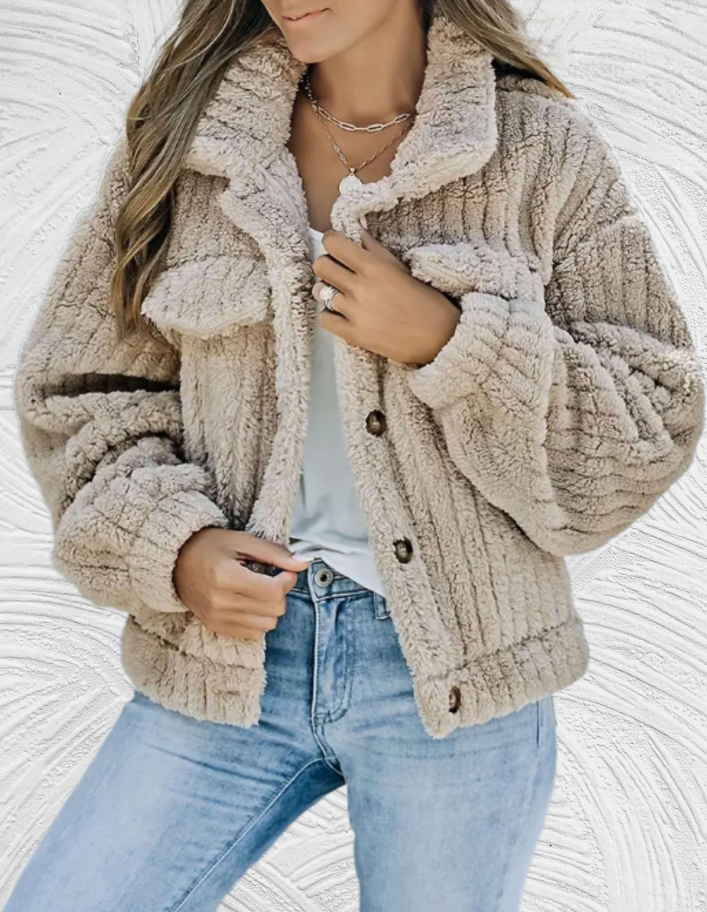 Street-Wave Women's Sherpa Wool Jacket Cozy Warmth Chic Everyday Winter Outerwear