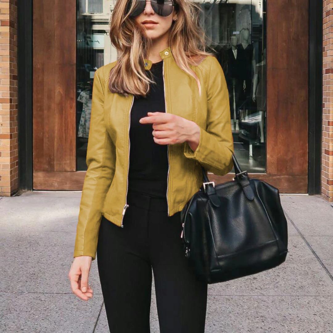 Street-wave PU Leather Bike Jacket For Women, Trendy, Warm All Season Comfort For Urban Riders