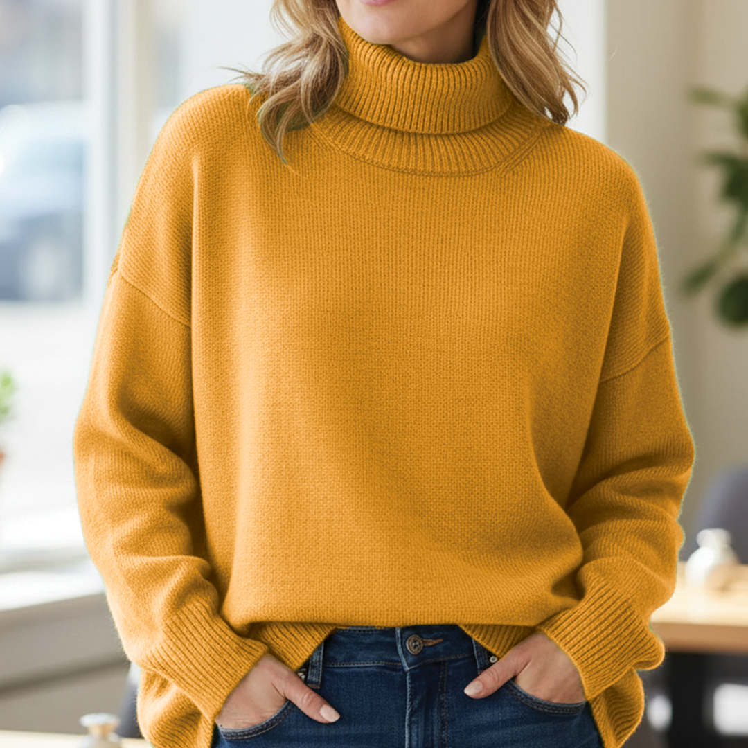 Street Wave Samantha Oversized Turtleneck Sweater For Cozy Winter Warmth Unisex