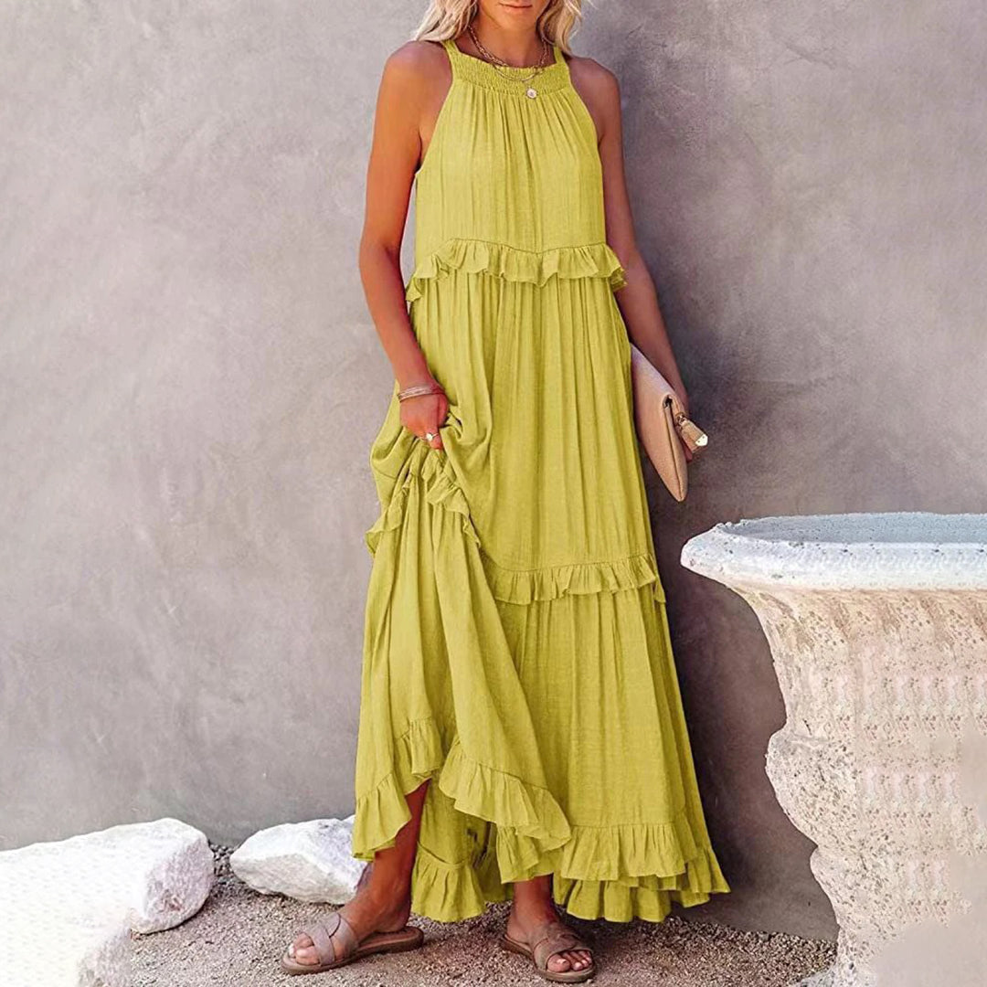 Street Wave Women's Maxi Dress Halter Neck Airy Flowy A Line