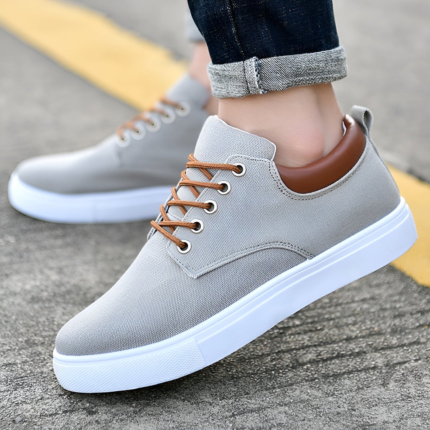 Street Wave Mens Canvas Sneakers With Cushioned Insole And Supportive Sole For All Day Comfort