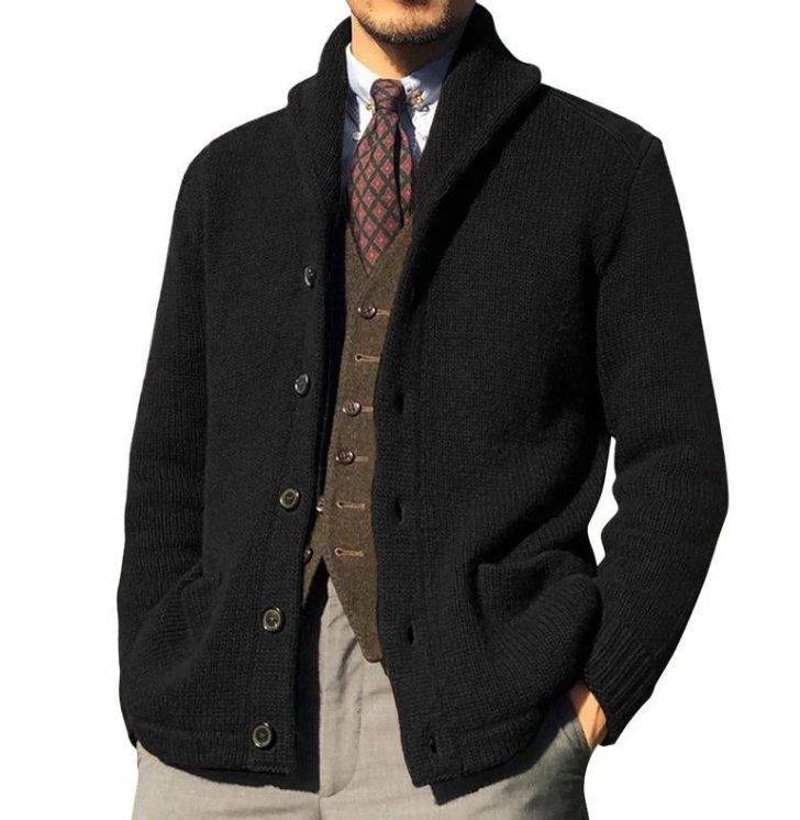 Street-wave Classic Buttoned Knit Cardigan for Men with Cozy Comfort and Durable Craft