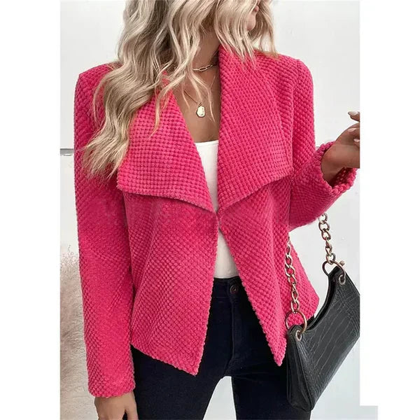 Streetwave Green Textured Blazer Jacket For Women Elegant Comfortable Timeless Versatile Office To Evening Wear