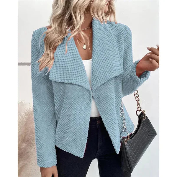 Streetwave Green Textured Blazer Jacket For Women Elegant Comfortable Timeless Versatile Office To Evening Wear