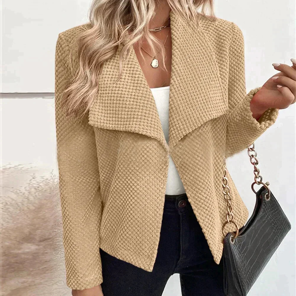 Streetwave Green Textured Blazer Jacket For Women Elegant Comfortable Timeless Versatile Office To Evening Wear