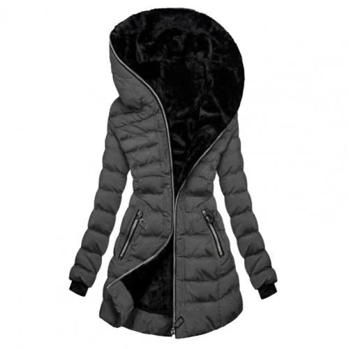 Street-wave Womens Hooded Puffer Jacket With Soft Fleece Lining For Winter Warmth And Zip Pockets