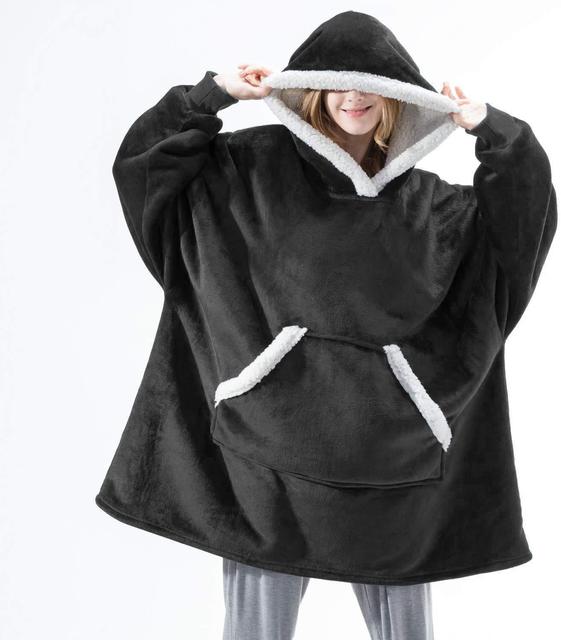 Street Wave Hoodie Blanket Plush Cozy Wearable Throw for Home Comfort Lovers Premium Warmth