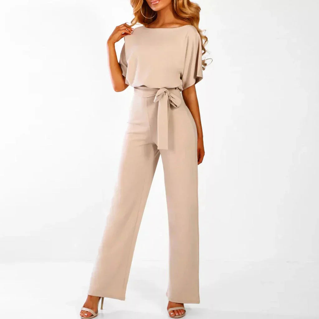 Nordic Flair Womens Jumpsuit Loose Fit Tie Belt Wide Leg For Women Chic