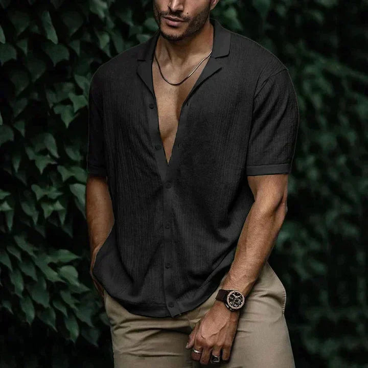 Street-Wave Lightweight Breathable Mens Short Sleeve Shirt
