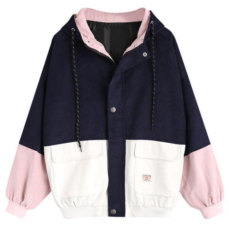 Street-wave Alexandra Two-Tone Lightweight Jacket For Women With Adjustable Waist