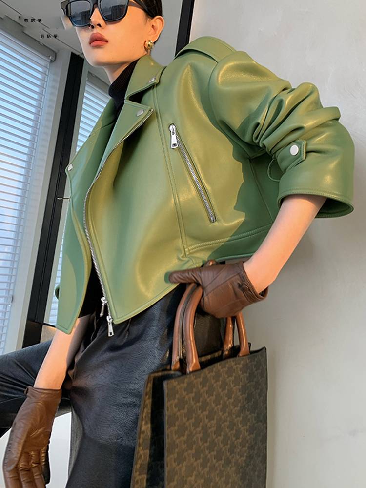 Streetwave Leather Jacket For Women Versatile Biker Style With Zipper Front Chic Streetwear