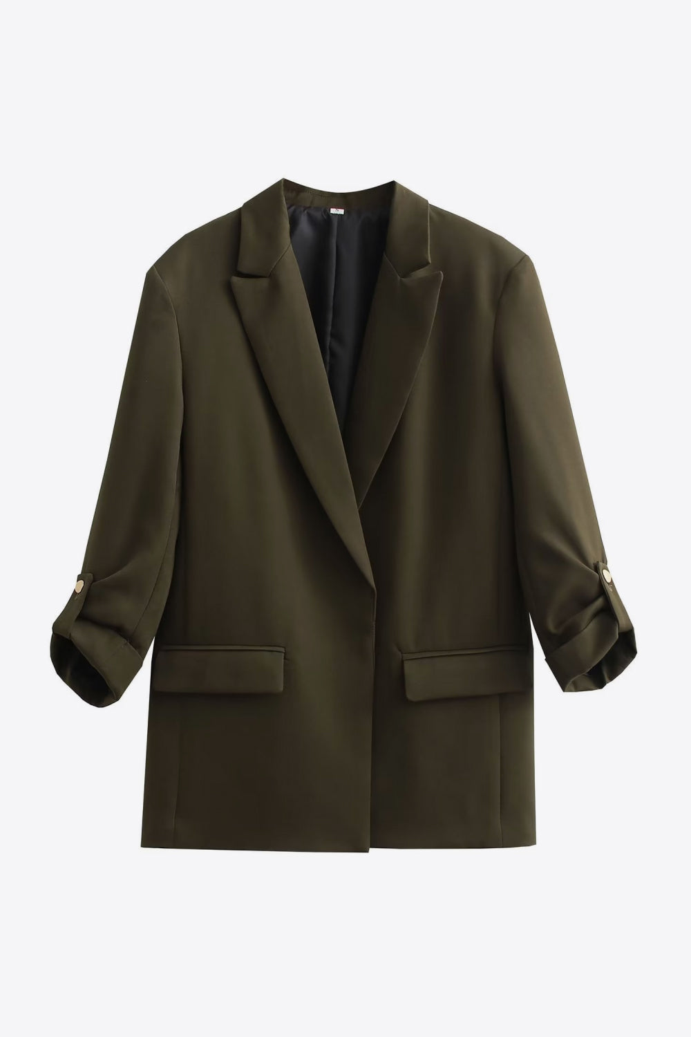 Street-Wave Women's White Blazer With Turned Collar Lightweight Long Jacket For Office Wear