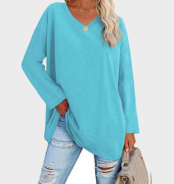 Street-wave Cozy V Neck Long Sleeve Sweater For Everyday Wear Soft Durable Knit Womens Casual Pullover