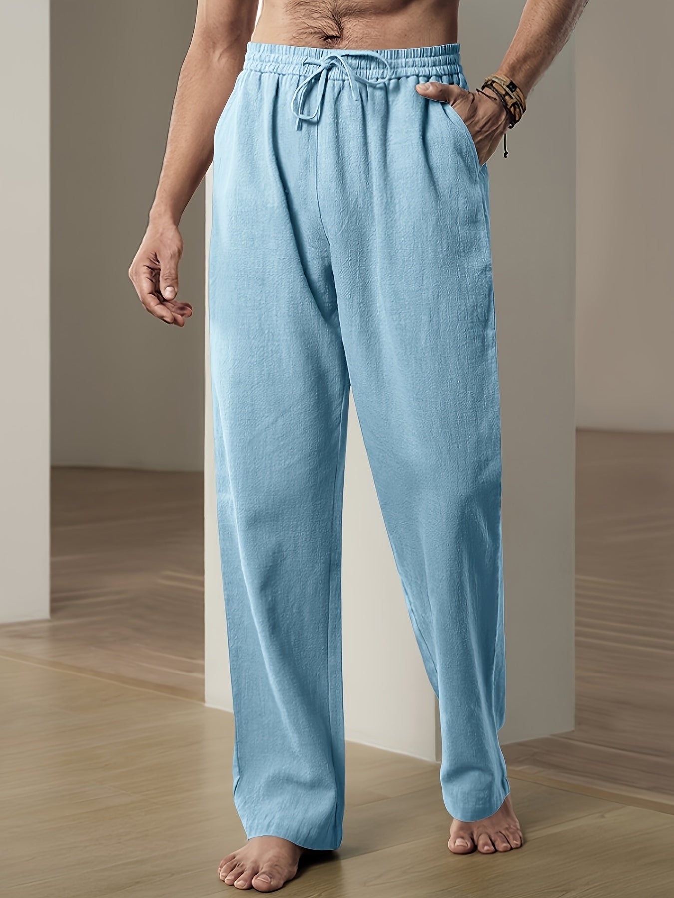 Street-Wave Men's Lounge Pants Nordic Flair Lightweight Elastic Drawstring