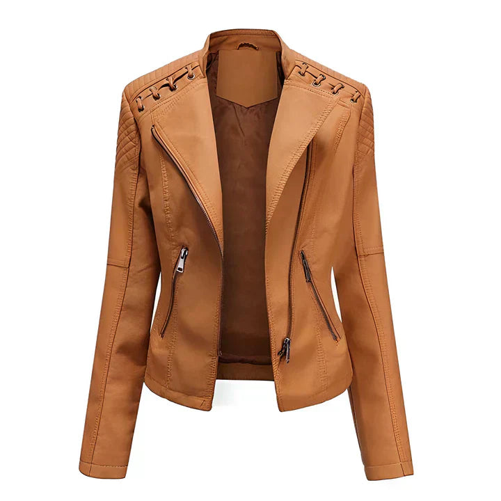 Streetwave Leather Jacket Women Zippered Biker Style Edgy Fashion Premium MustHave For Streetwear Enthusiasts
