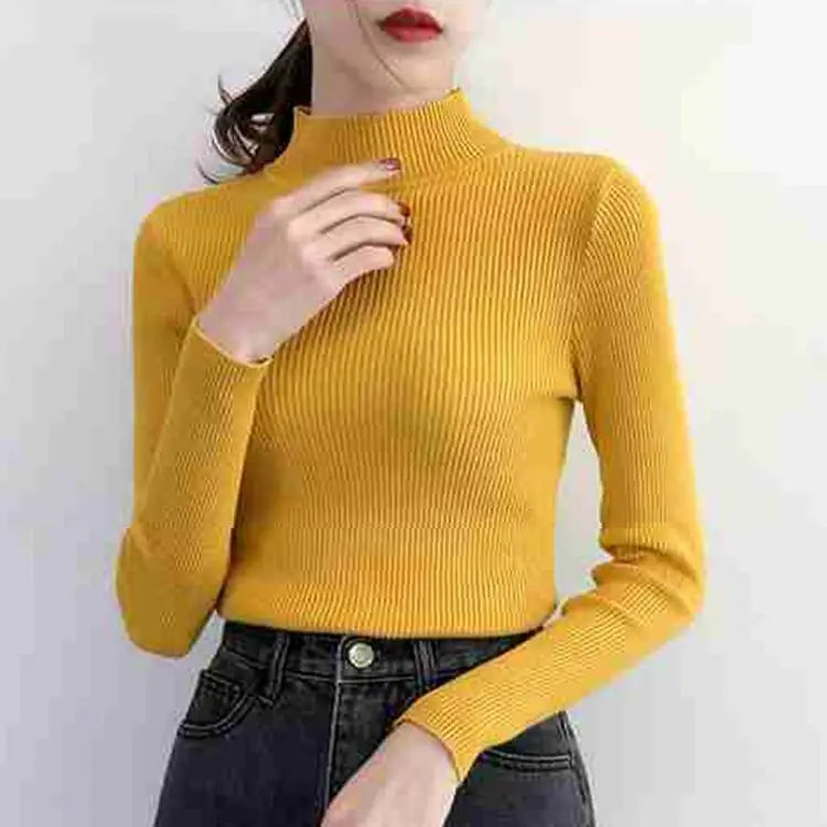 Street-wave Ribbed Wool Sweater for Women With Tailored Fit and Cozy Warmth for All Day Comfort
