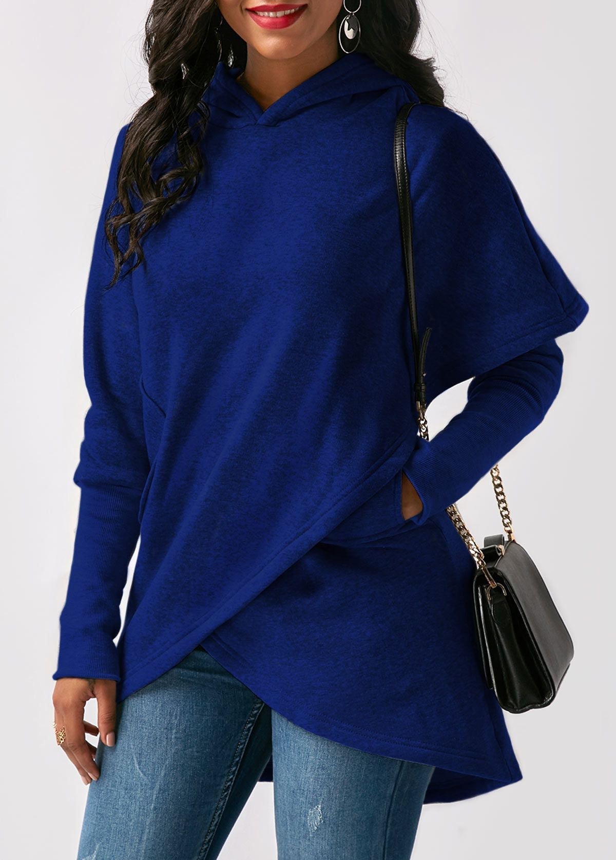 Street-Wave Women's Asymmetrical Hoodie Cozy Autumn Warmth Trendy Modern Cut For Women