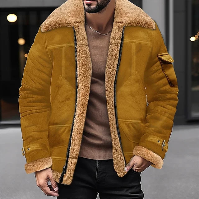 Street-Wave Men's Sherpa Jacket For Everyday Wear Warm Weatherproof Durable Outerwear