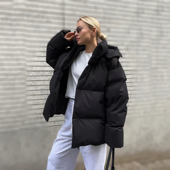 Streetwave Down Jacket For Women Windproof Warmth Hooded Puffer Coat With Figure Flattering Fit
