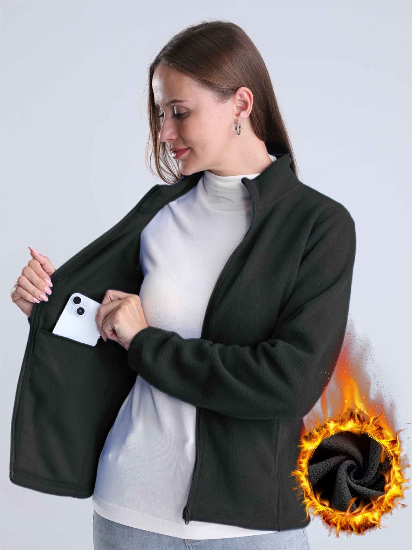 Street-Wave Fleece Zip Jacket For Women With Pockets Cozy Warmth And Everyday Style
