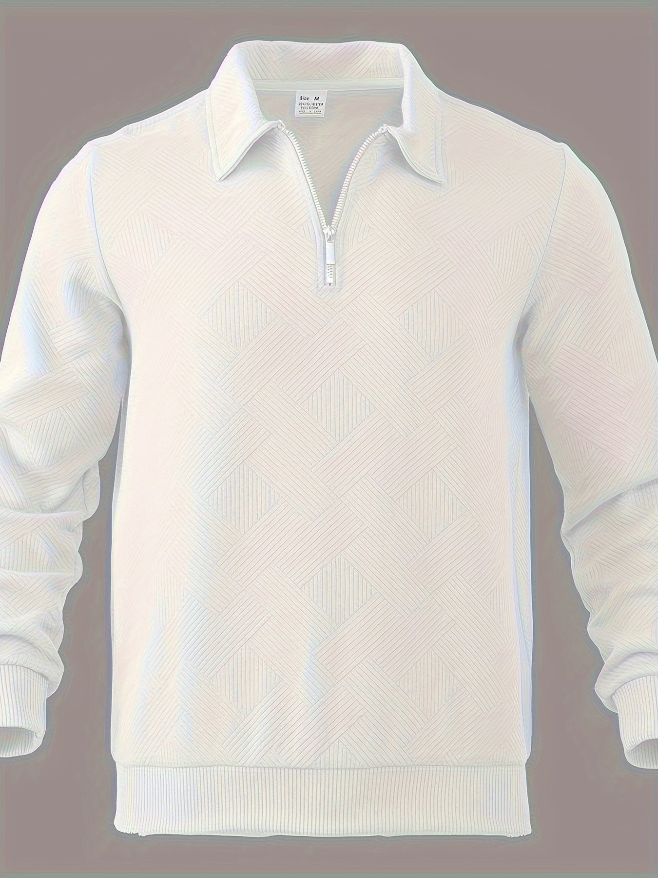 Street-Wave Mens Knit Sweater With Half Zip Closure Geometric Textured Pattern Regular Fit For Casual And Smart Wear