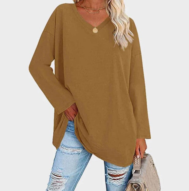 Street-wave Cozy V Neck Long Sleeve Sweater For Everyday Wear Soft Durable Knit Womens Casual Pullover