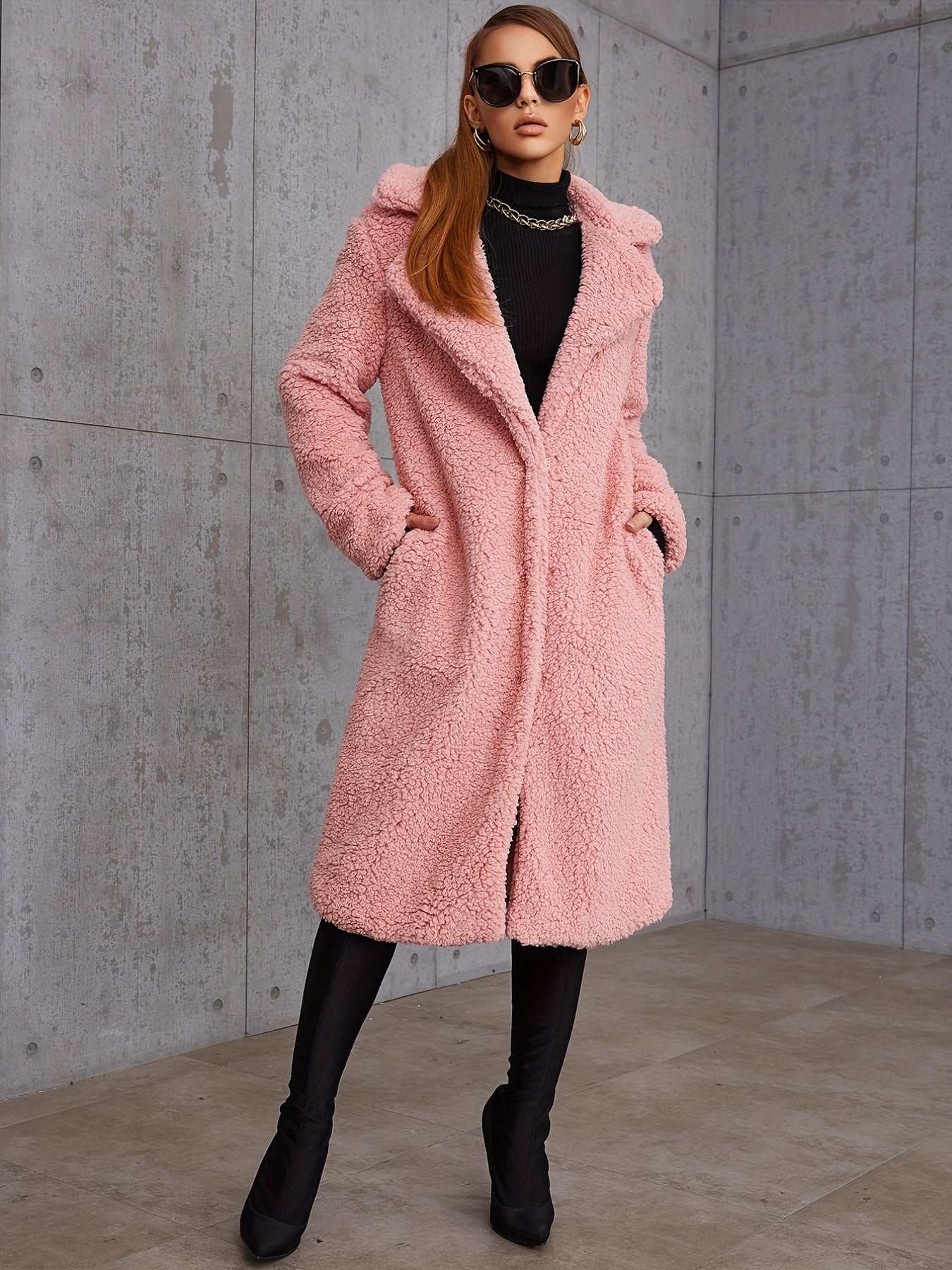 Street-Wave Teddy Coat For Women Luxuriously Cozy Long Plush Coat With Warmth For Winter Weather