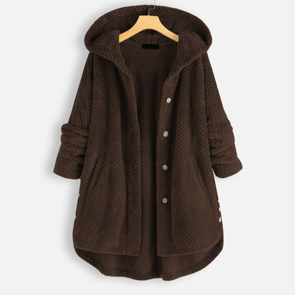 Streetwave Womens Plush Hoodie Jacket Cozy Fleece Warm Coat For Women Stylish Comfort
