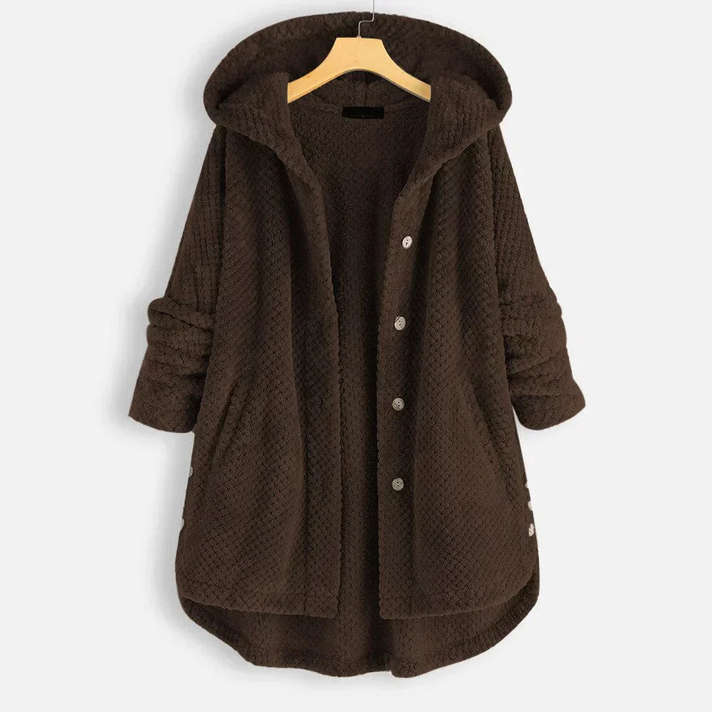 Street-wave Oversized Hoodie Jacket For Women Cozy Plush Knit With Relaxed Fit Cozy Soft Fleece