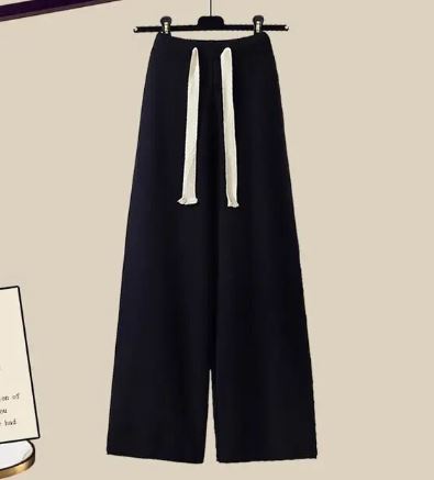 Streetwave Cozy Knit Two Piece Set For Women Soft Fabric Sweater And Wide Leg Pants