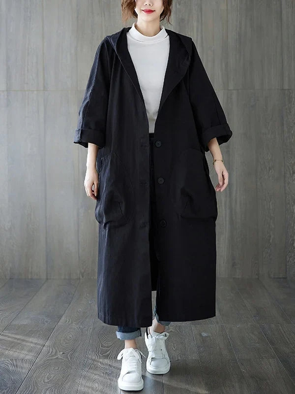 Street Wave Luisa Hooded Trench Coat For Women Windproof All Season Comfort And Style