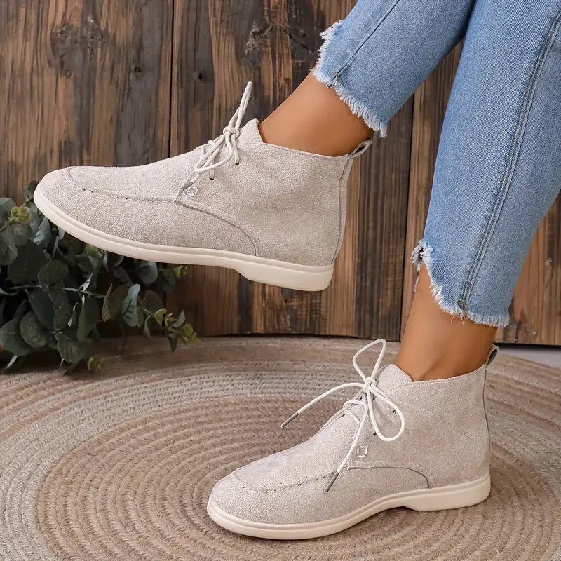 Street-wave Women Comfort Suede Ankle Boots - Cushioned Fit For Pain Free Steps, Stylish