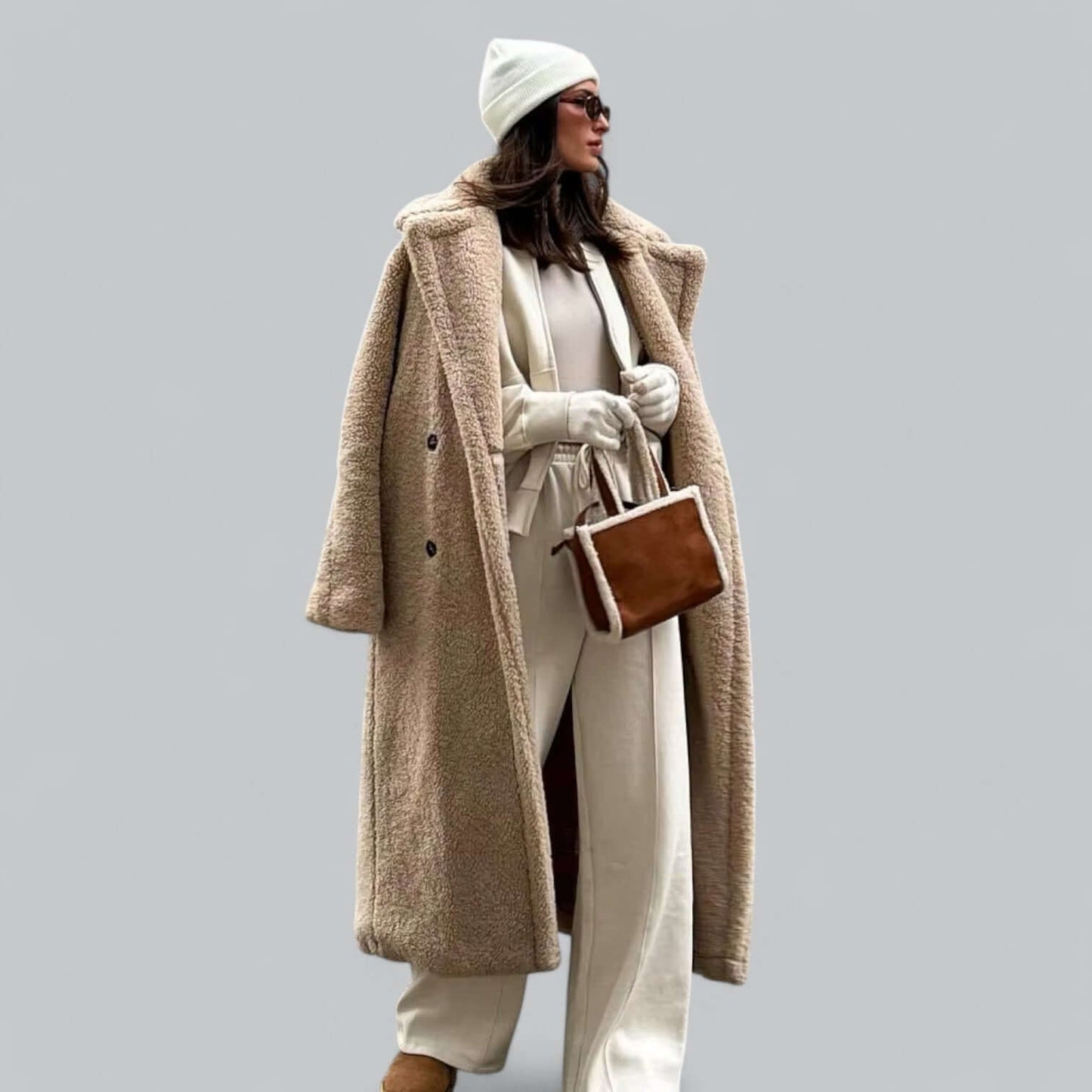 Street-wave Teddy Coat For Women Long Faux Fur Jacket Cozy Warm Luxury Outerwear